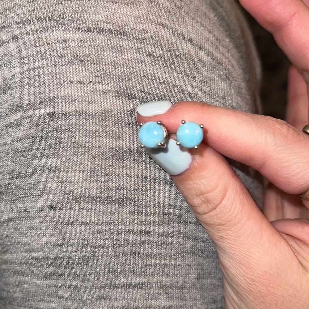 Real turquoise earrings. Sterling silver.